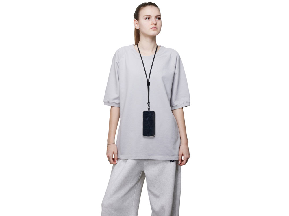 Ремешок на шею для телефона Риксо, черный Ремешок на шею для телефона Риксо, черный