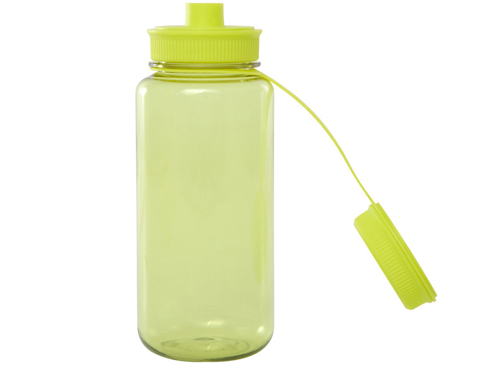 Спортивная бутылка Ryder из переработанного ПЭТ-пластика объемом 900 мл с многофункциональной крышкой, сертифицированная RCS - Лайм