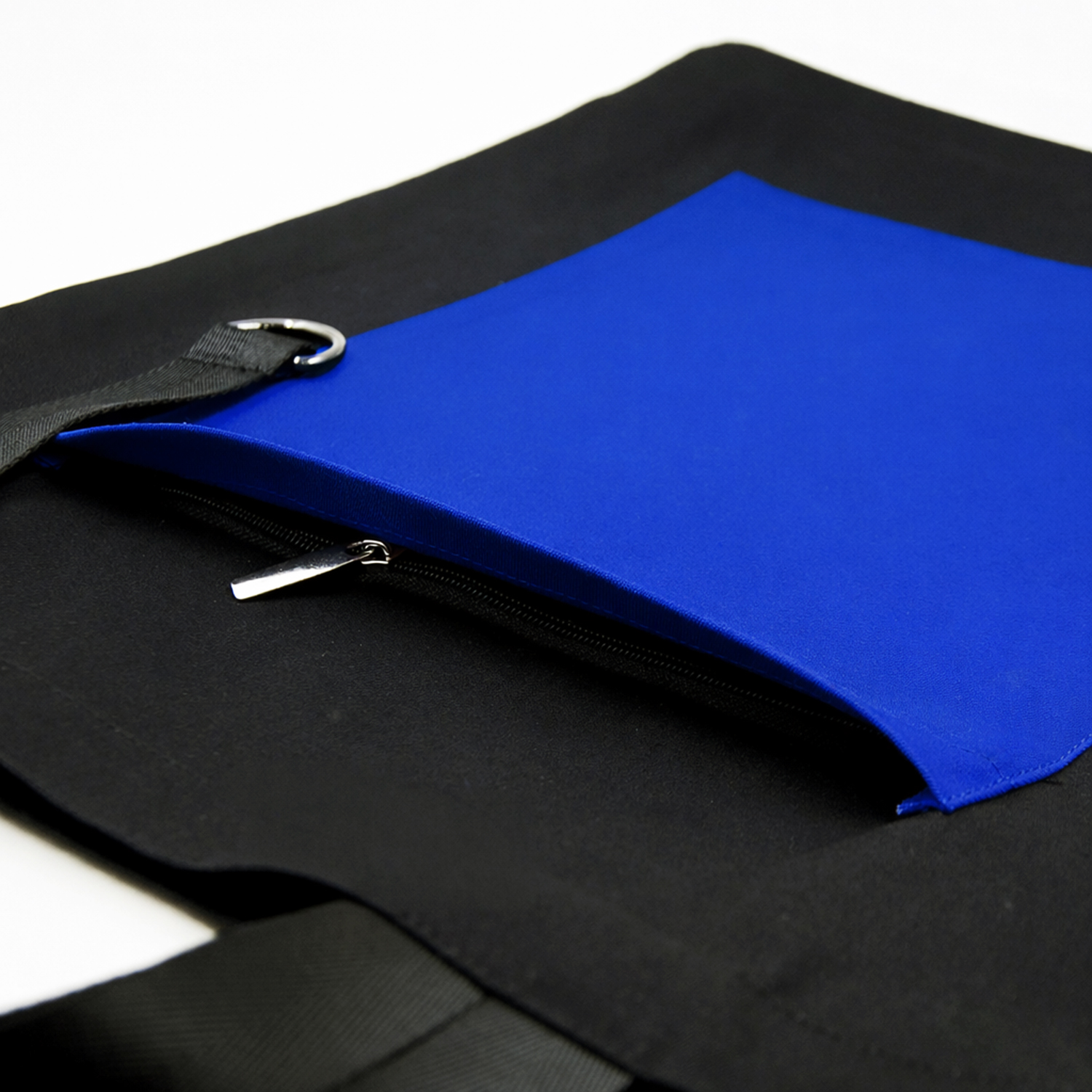 Шоппер Superbag Big Pocket, с карманом на молнии (черный с синим)