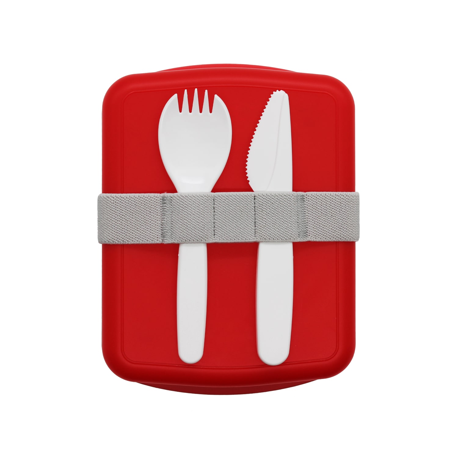 Ланч-бокс Lunch Blue line со столовыми приборами и разделительной перегородкой (красный)