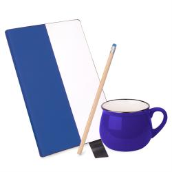 Подарочный набор LAST SUMMER: бизнес-блокнот, кружка, карандаш чернографитный, синий