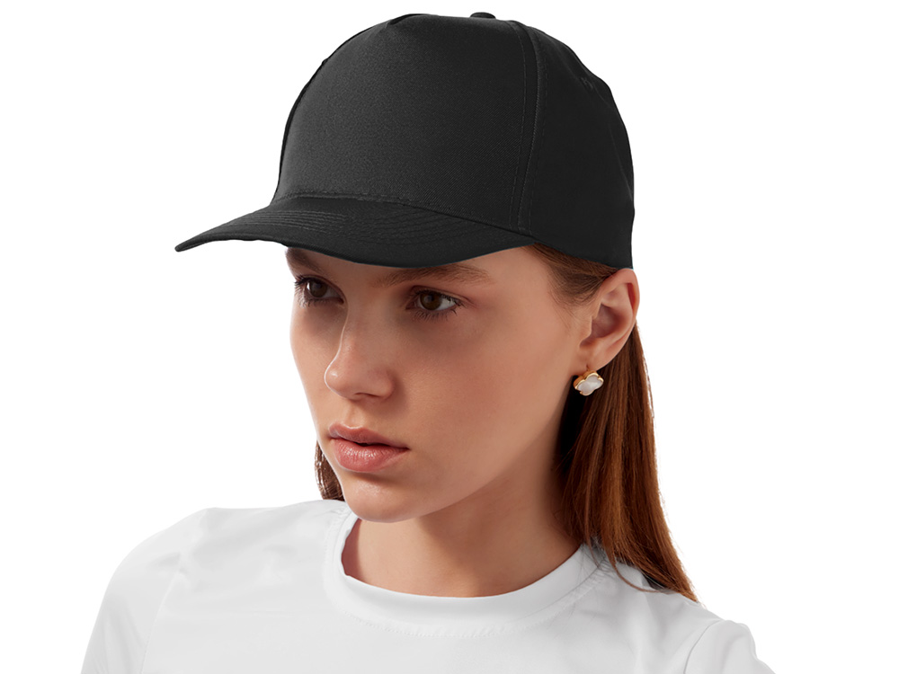 Бейсболка Poly 5-ти панельная 120 гр, черный