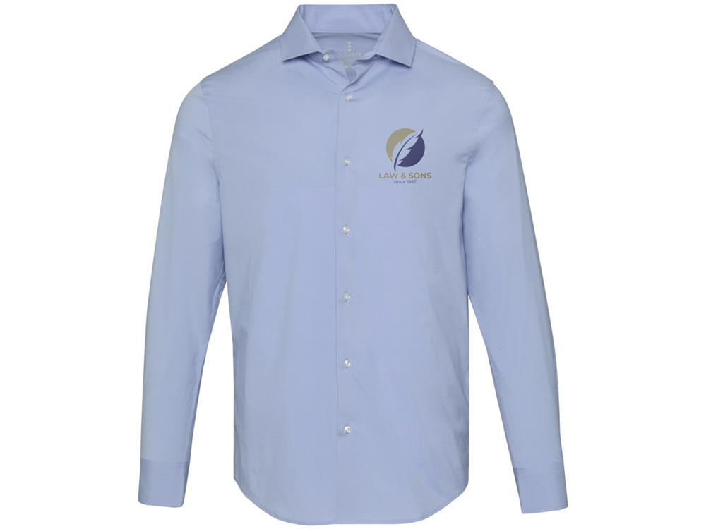 Carnelian мужская рубашка из поплина - Голубой