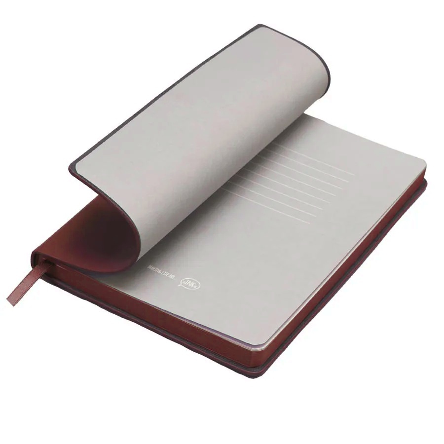 Бизнес-блокнот LADY, формат А5, бордовый, блок в клетку