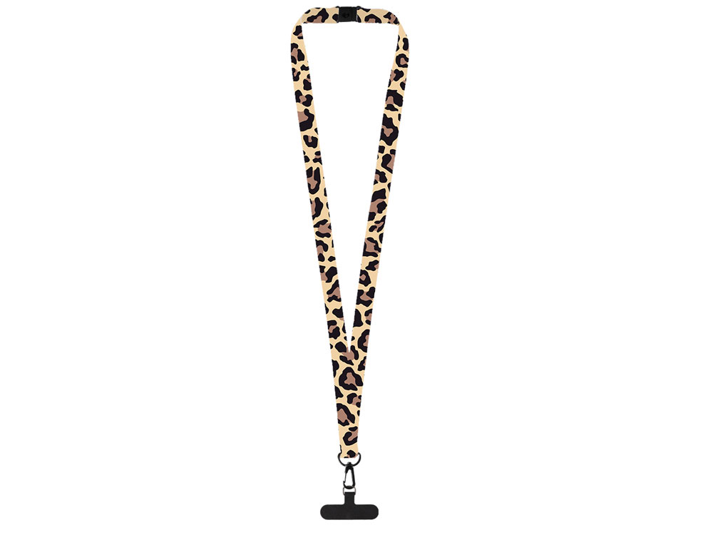 Ланъярд 2 см под сублимацию с трендовым карабином, замком обрыва и узким держателем для телефона из ПЭ, черный