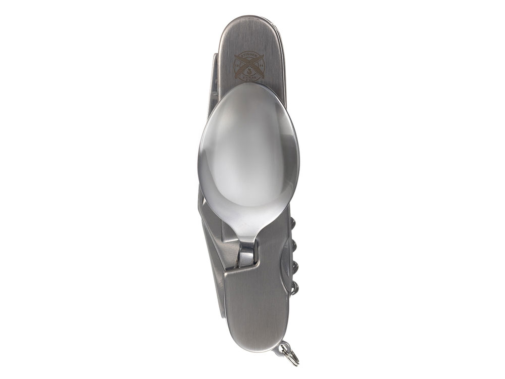 Нож перочинный Stinger, 109 мм, 8 функций, материал рукояти: нержавеющая сталь (серебристый)