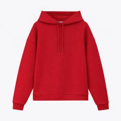 Худи релакс унисекс Баланс, с начесом, красный, размер 3XL/4XL