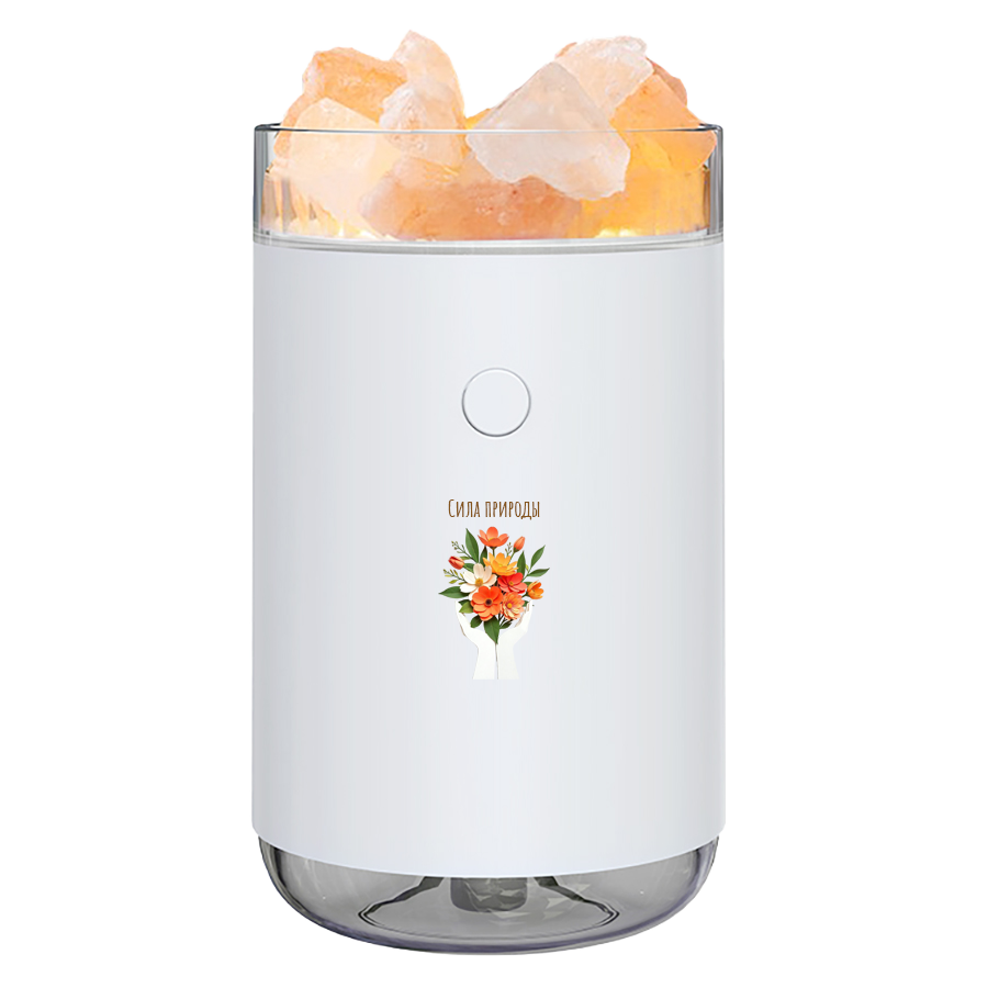 Соляная, светодиодная USB лампа-увлажнитель Aura, белый