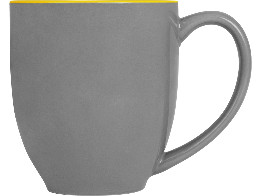 Кружка керамическая Gracy 470мл, серый/желтый