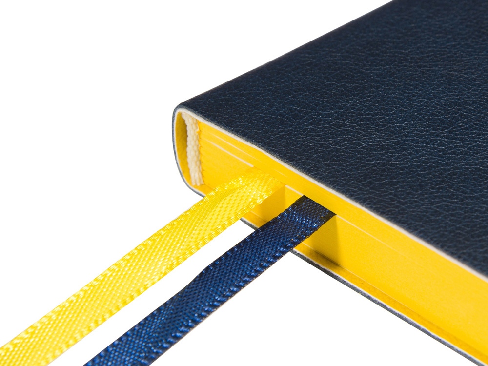 Ежедневник недатированный А5 Boston (темно-синий) желтый обрез