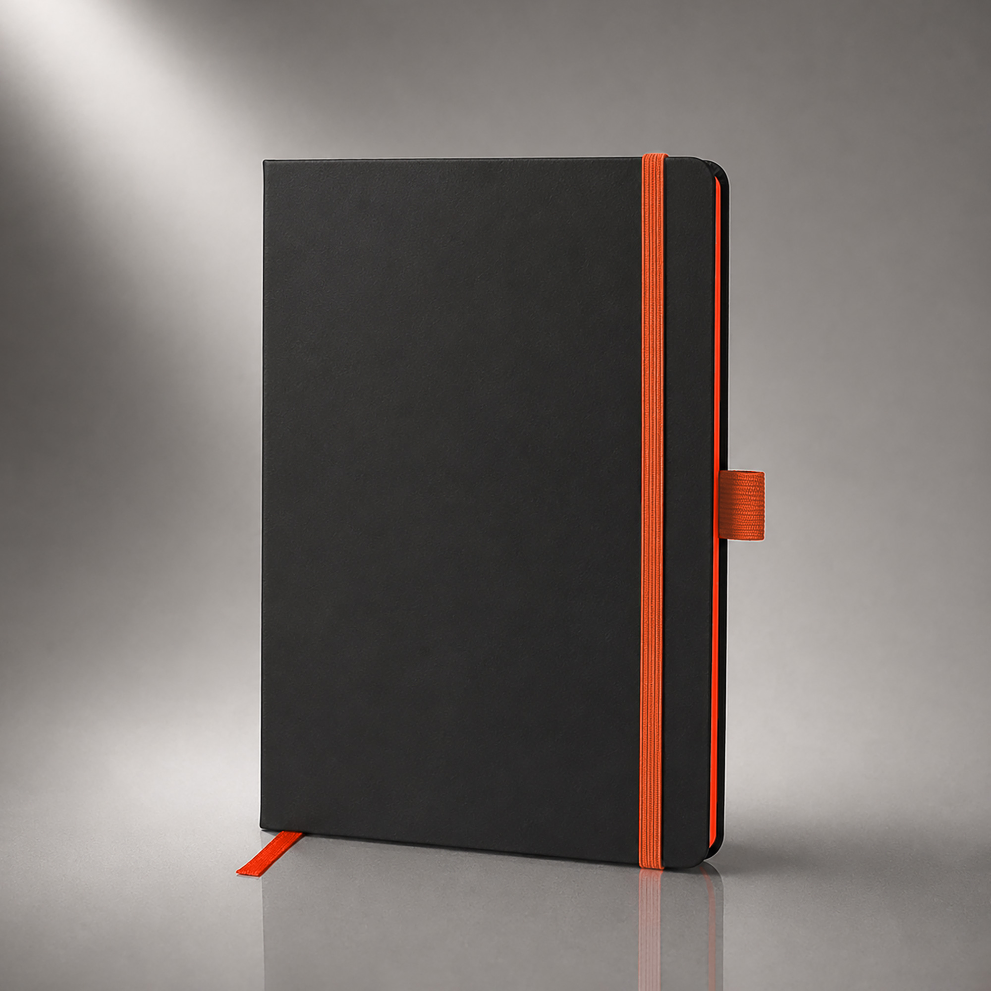 Блокнот ColorNote Black, твердая обложка A5, 80 листов, черный с оранжевым