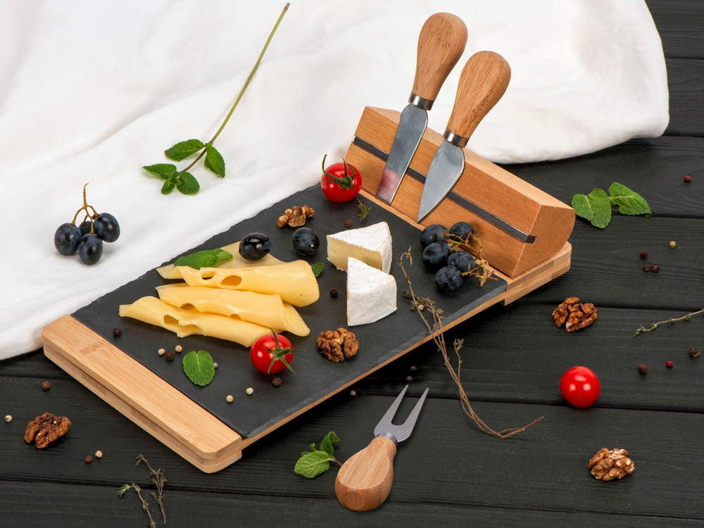 Набор для сыра из сланцевой доски и ножей Bamboo collection Taleggio