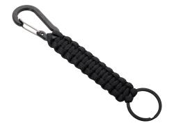 Брелок-веревочка Austere с карабином и кольцом, черный