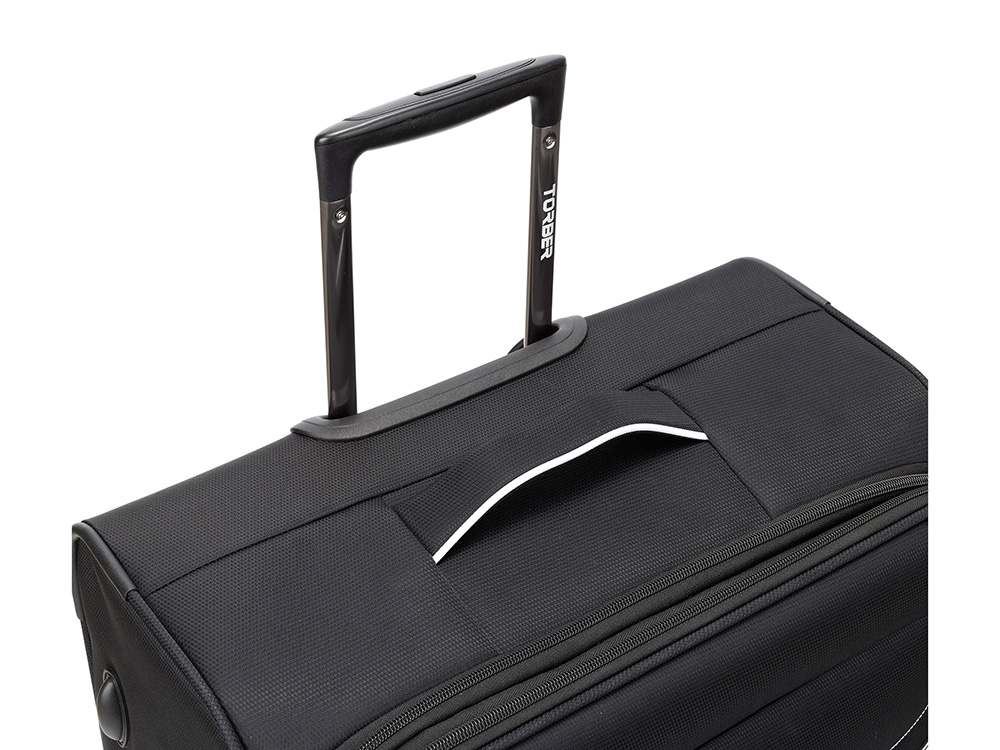 Чемодан TORBER НЕРО, чёрный, переработанный ПЭТ, 48 х 28 х 79 см, 90 л Чемодан TORBER НЕРО, чёрный, переработанный ПЭТ, 48 х 28 х 79 см, 90 л