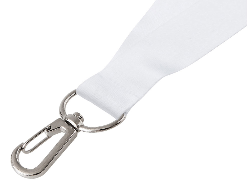 Ланъярд 2 см под сублимацию с карабином и замком обрыва, серебристый