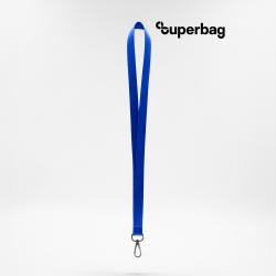 Лента для бейджа Flat, с карабином (синий)