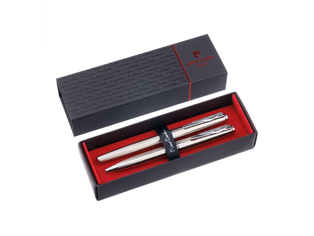 Набор Pierre Cardin PEN&PEN: ручка шариковая + роллер. Цвет - серебристый. Упаковка Е.