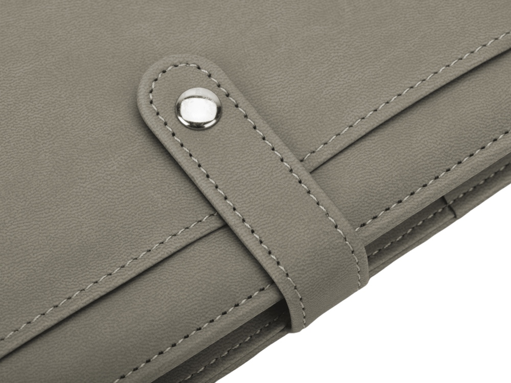 Блокнот-кошелек с сменным блоком А6 Wall Street, 64 листа, темно-серый