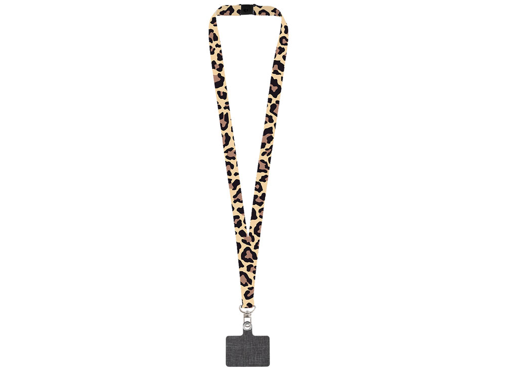 Ланъярд 2,5 см под сублимацию с трендовым карабином, замком обрыва и большим держателем для телефона из ПЭ