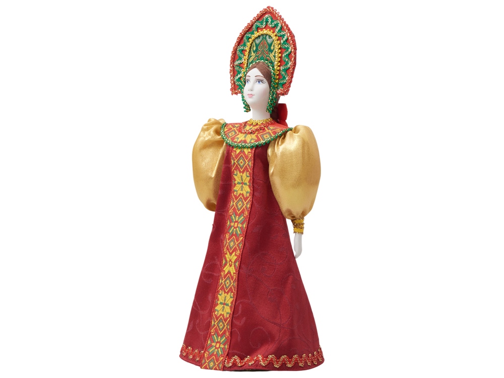 Подарочный набор: кукла фарфоровая, мед, красный