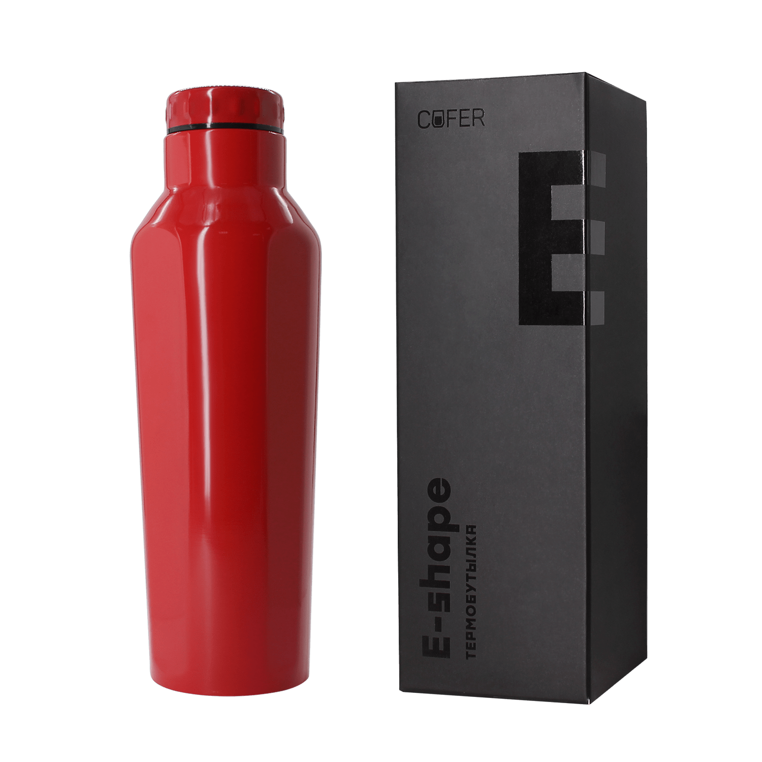 Термобутылка для напитков E-shape (красный)