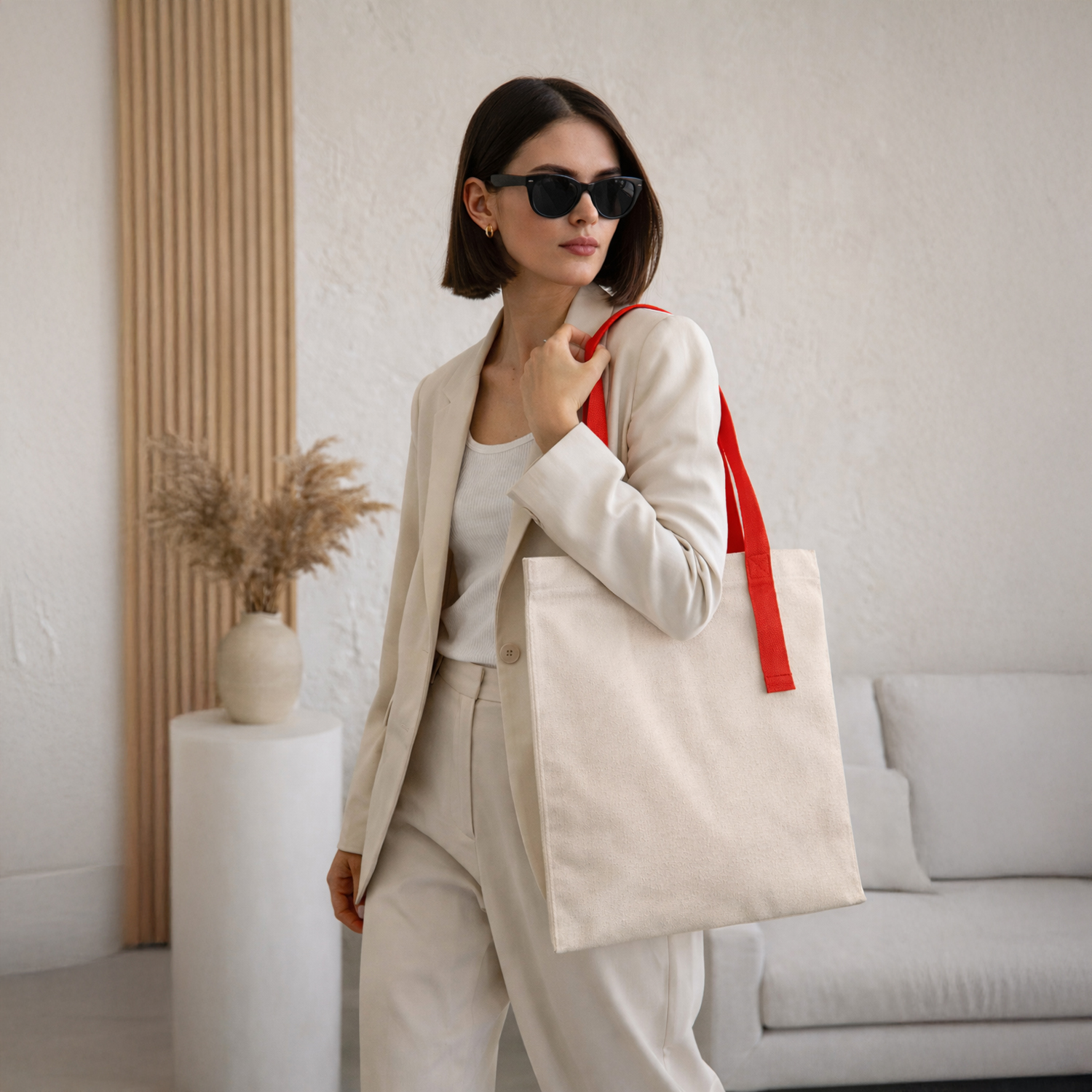 Шоппер Superbag Light, с внутренним креплением (полукольцо) (неокрашенный с красным)