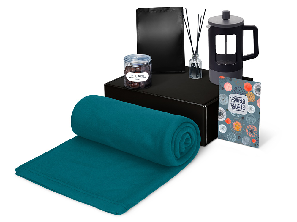 Подарочный набор Re:y. Vive с пледом, френч-прессом и кофе