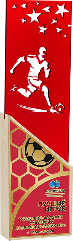 Акриловая награда с сублимационной печатью футбол