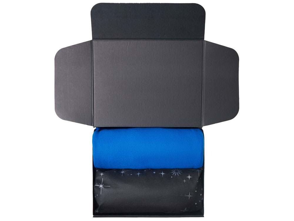 Подарочный набор с пледом, свечой и диффузором, синий