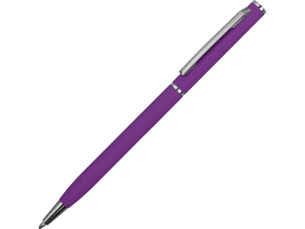 Ручка металлическая шариковая Атриум с покрытием софт-тач, фиолетовый