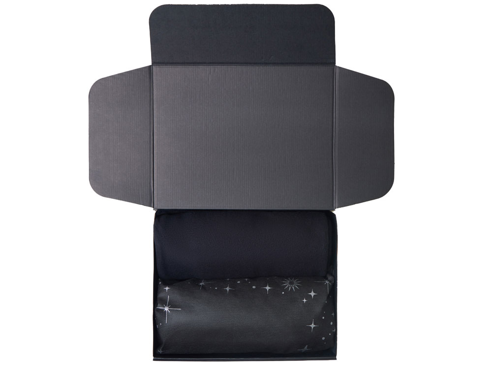 Подарочный набор с пледом, свечой и диффузором, черный