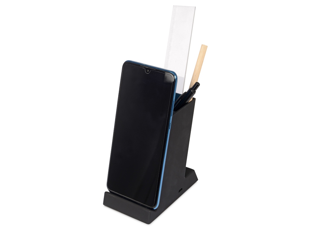 Беспроводная зарядка-подставка с подсветкой Glow box, черный (Р) Беспроводная зарядка-подставка с подсветкой Glow box, черный (Р)