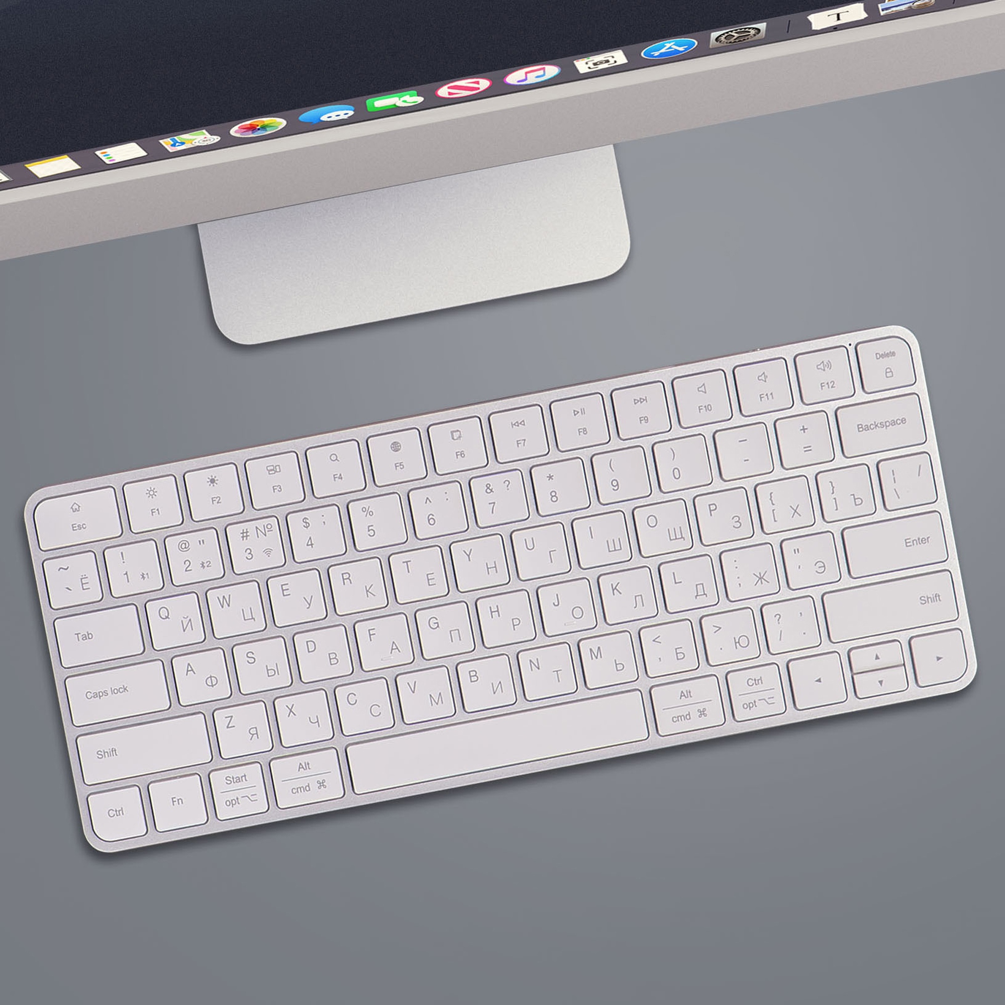Беспроводная клавиатура Air Keyboard для MAC, Windows, 500 мАч, алюминий, белый, Deppa