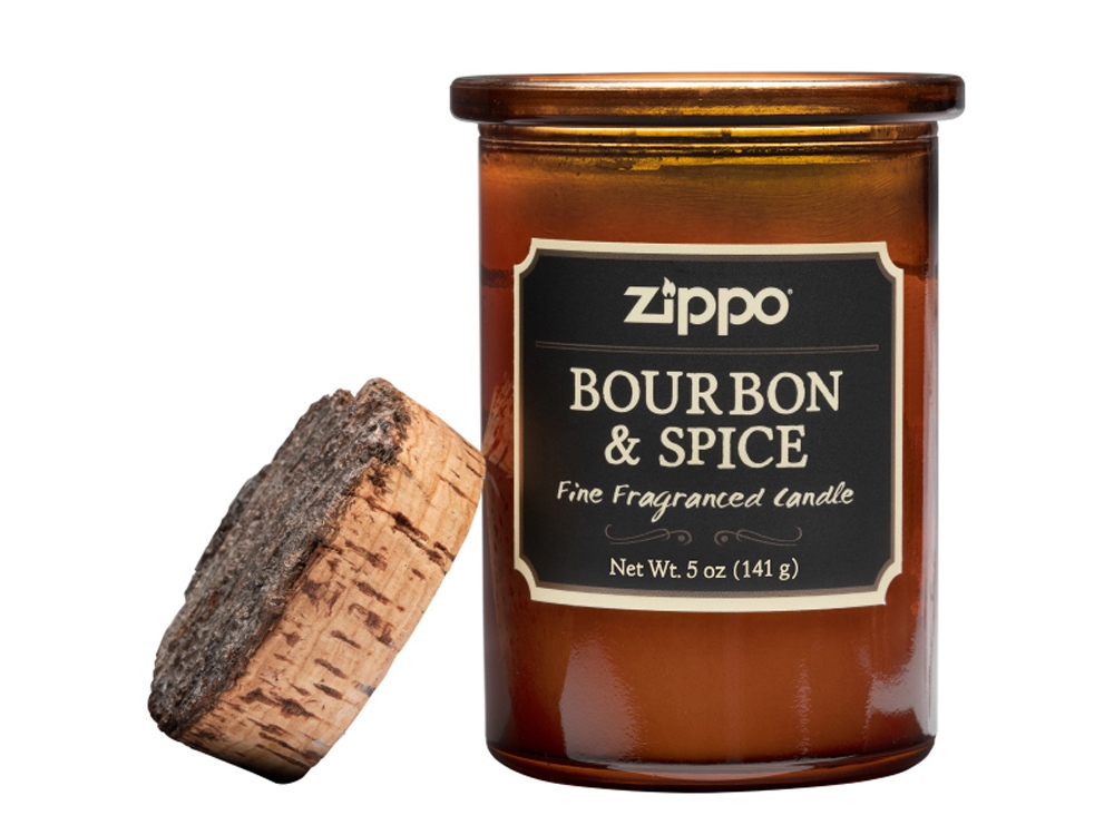 Ароматизированная свеча ZIPPO Bourbon & Spice, воск/хлопок/кора древесины/стекло, 70x100 мм