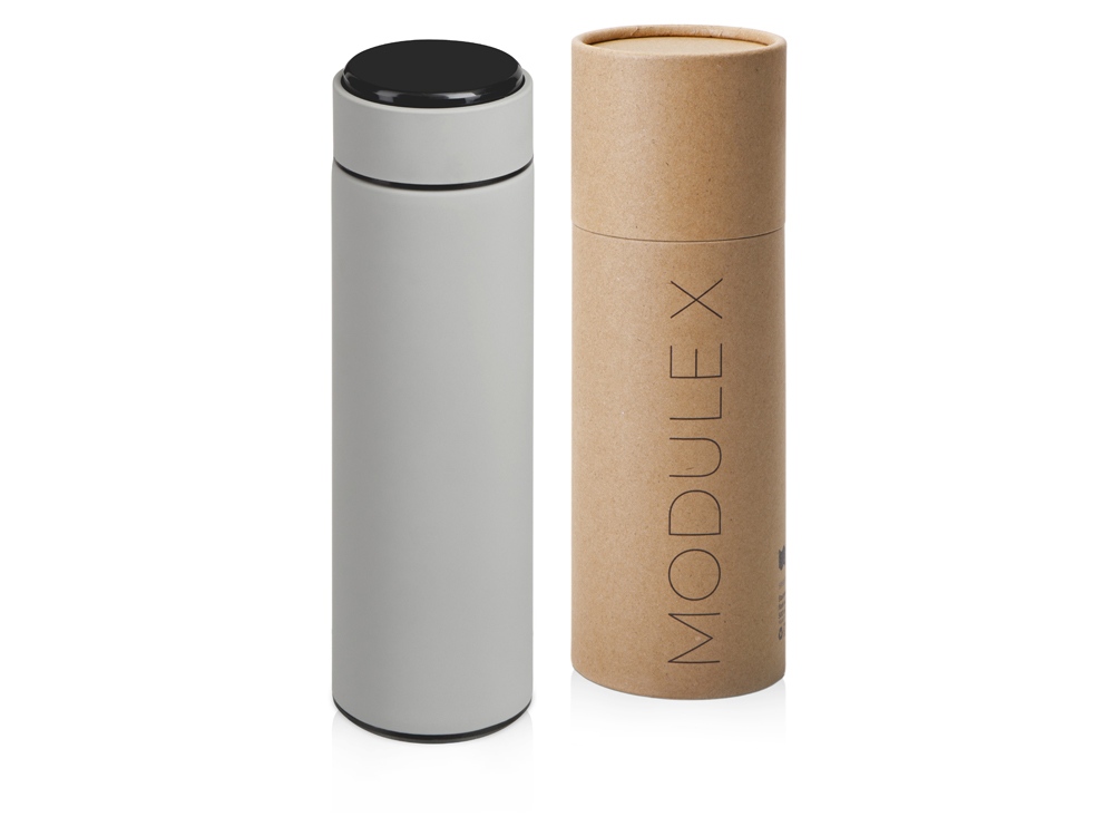 Вакуумный термос Module X с индикатором температуры, 500 мл, тубус, серый Cool grey 7C