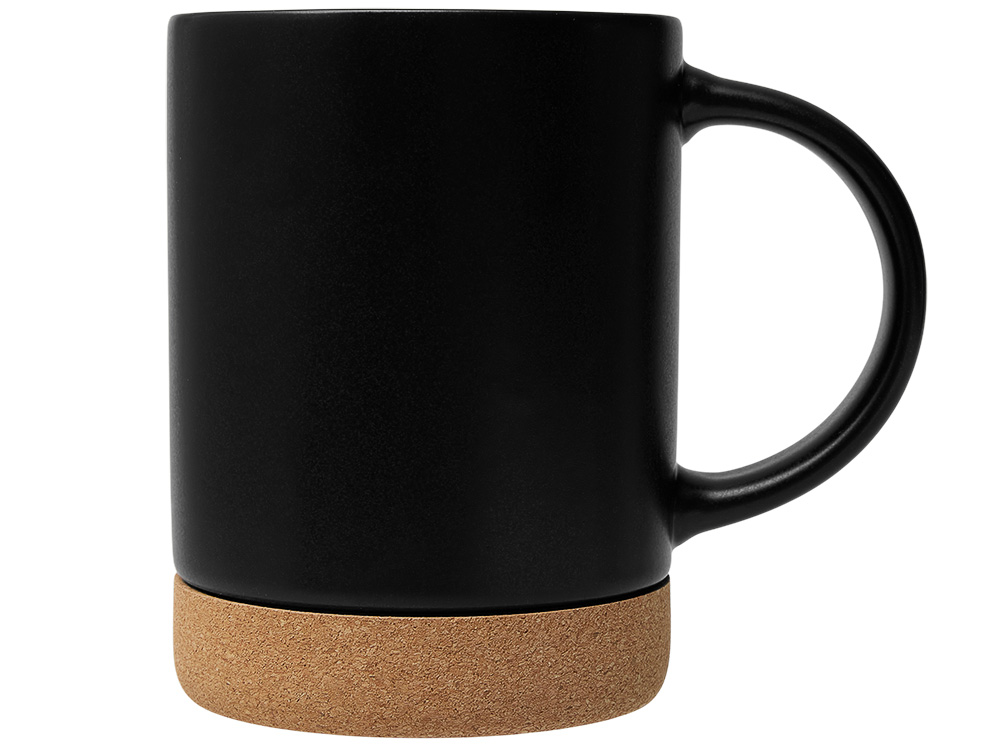 Кружка 450 мл с пробковым дном Корк & Бон, черный
