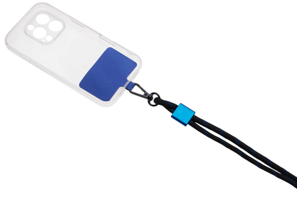 Ремешок на шею для телефона Риксо, синий/черный Ремешок на шею для телефона Риксо, синий/черный
