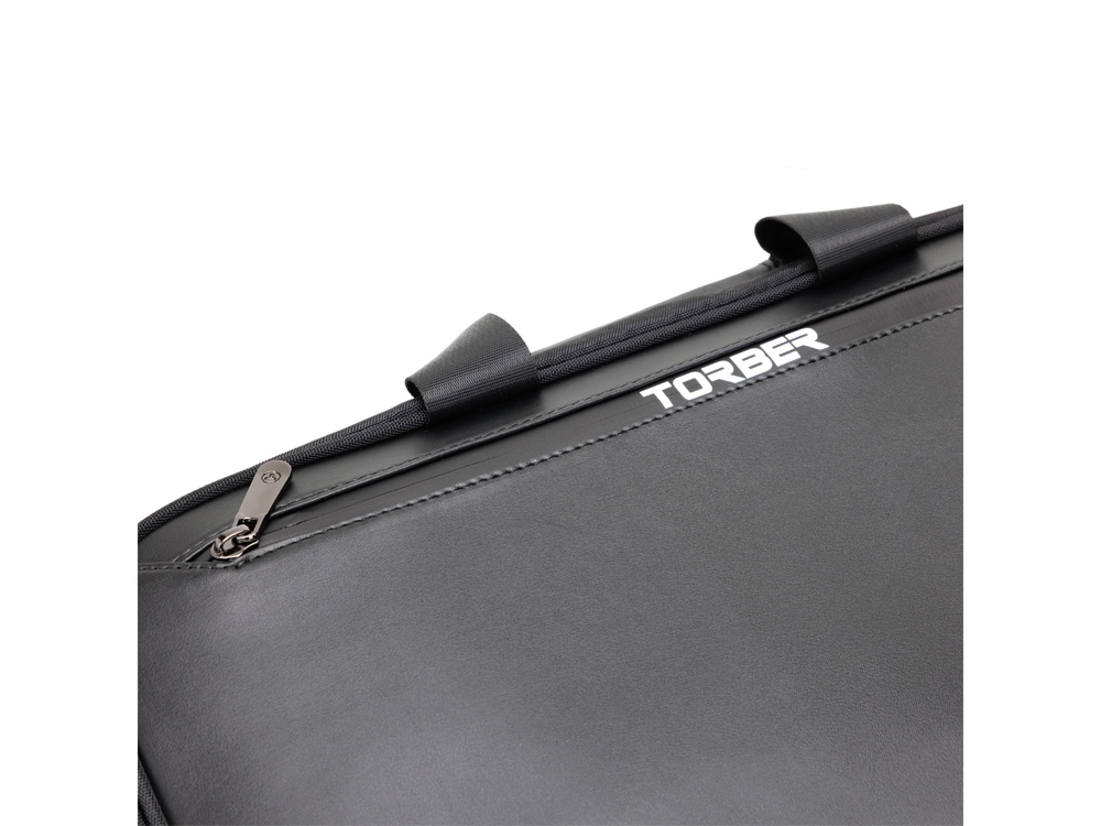Сумка для ноутбука TORBER VOYAGE 15.6'', черный, нейлон/микрофибра, 43 х 5 х 29 см, 6л