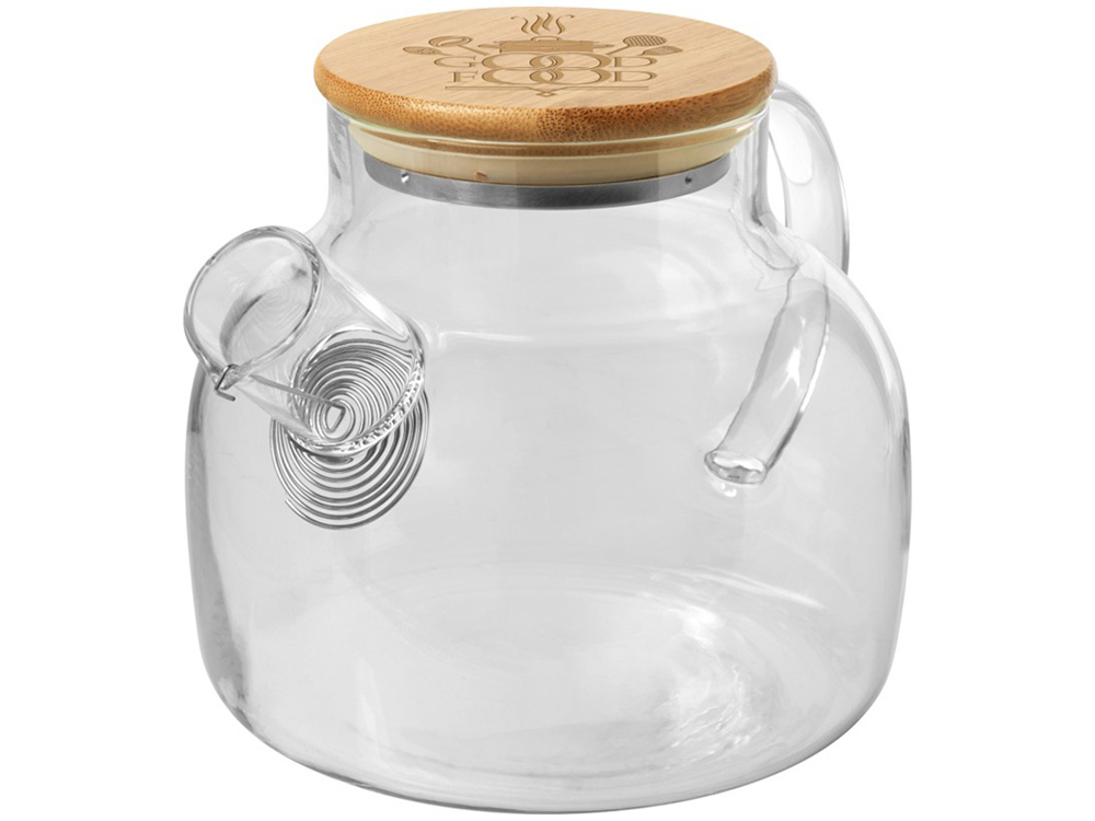 Чайник Zen с ситечком и бамбуковой крышкой - Прозрачный