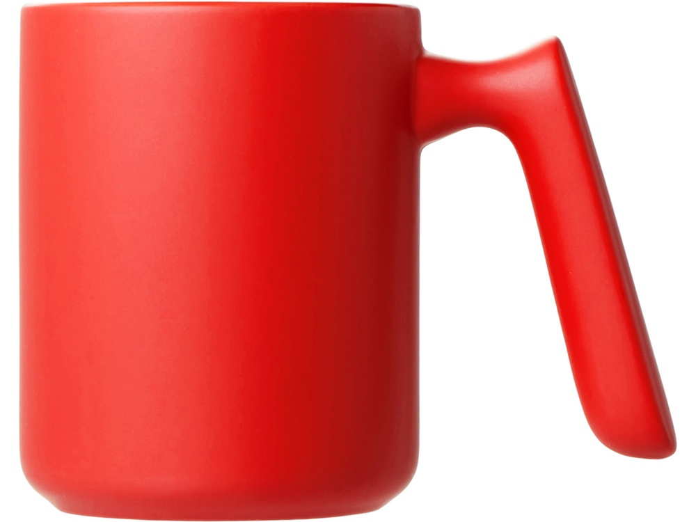 Кружка матовая с прямой ручкой Axio, 360 мл, красный