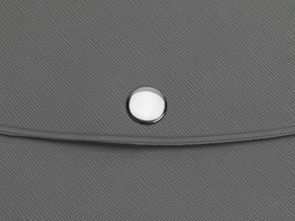 Органайзер для документов на кнопке с отделением для купюр и ручки, упаковка в индивидуальный пакет, серый