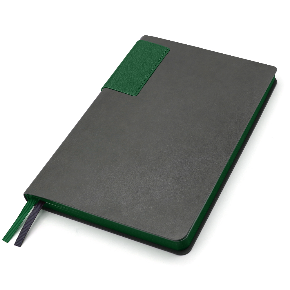 Ежедневник A5 недатированный Molfetta в мягком переплёте, серый/тёмно-зеленый Ежедневник A5 недатированный Molfetta в мягком переплёте, серый/тёмно-зеленый