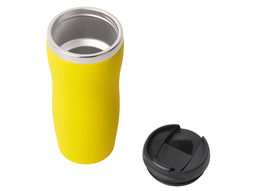 Термокружка Double wall mug C1, soft touch, 350 мл, желтый