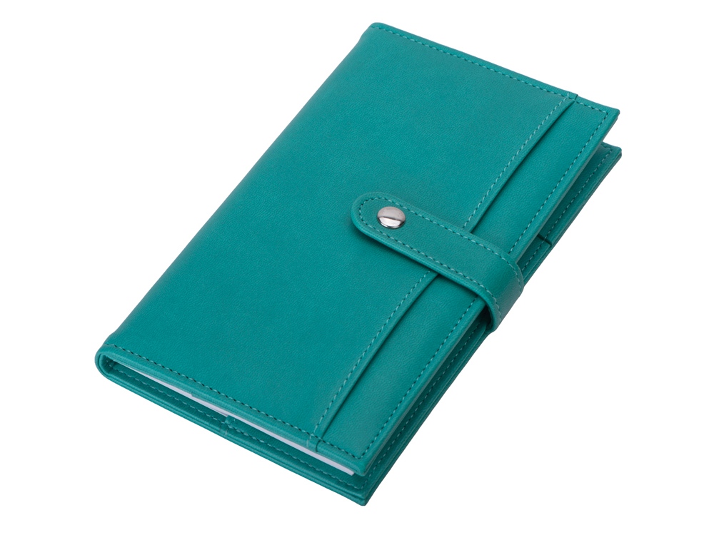 Блокнот-кошелек с сменным блоком А6 Wall Street, 64 листа, бирюзовый