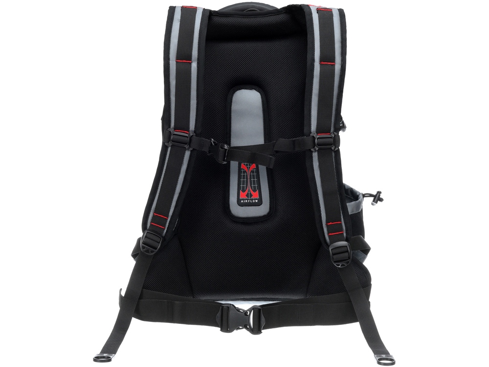 Рюкзак TORBER DRIVE с отделением для ноутбука 15, серый/красный, полиэстер 1680D, 36x17x50 см, 30 л