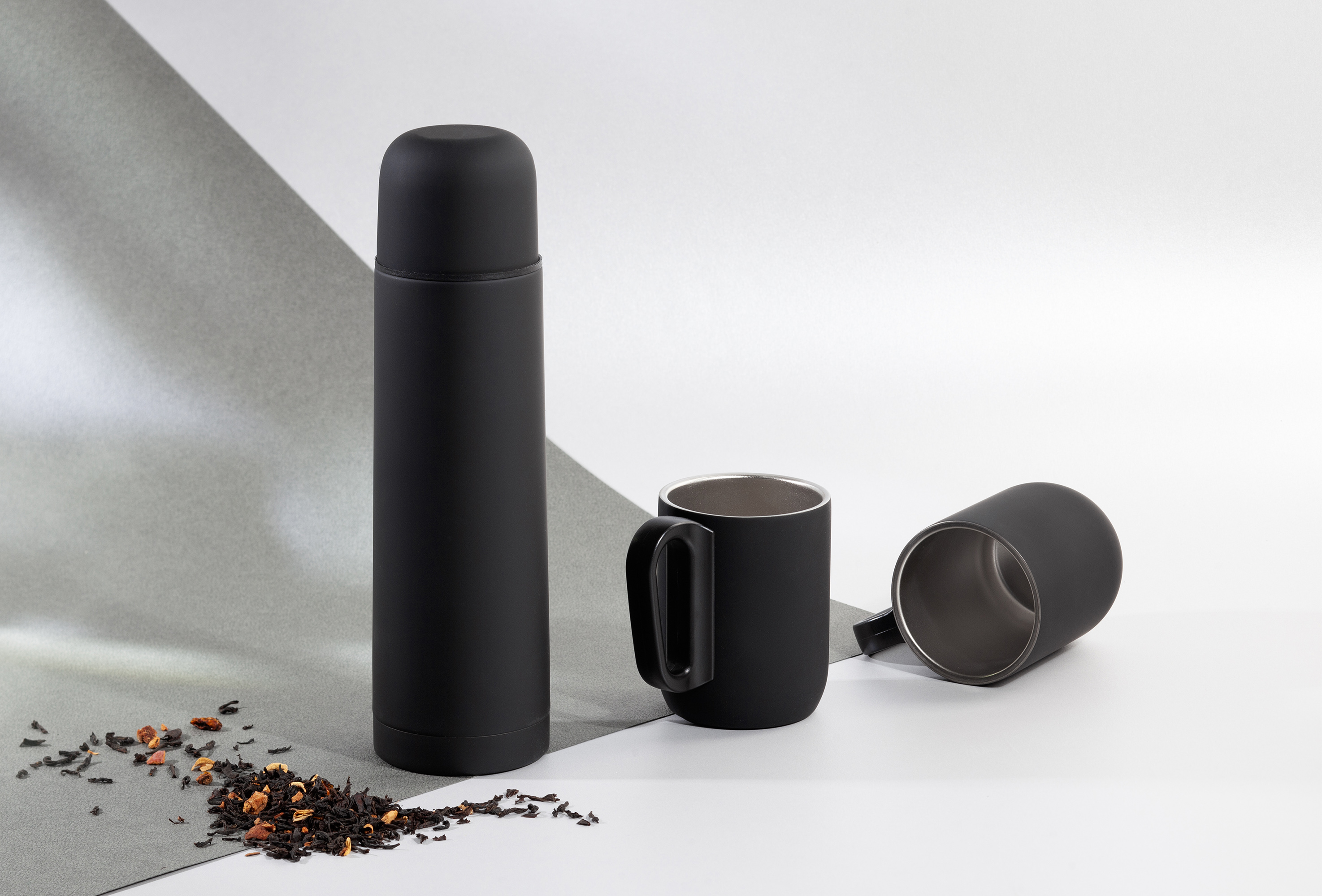 Набор "Гейзер" (термос, 2 кружки), покрытие soft touch