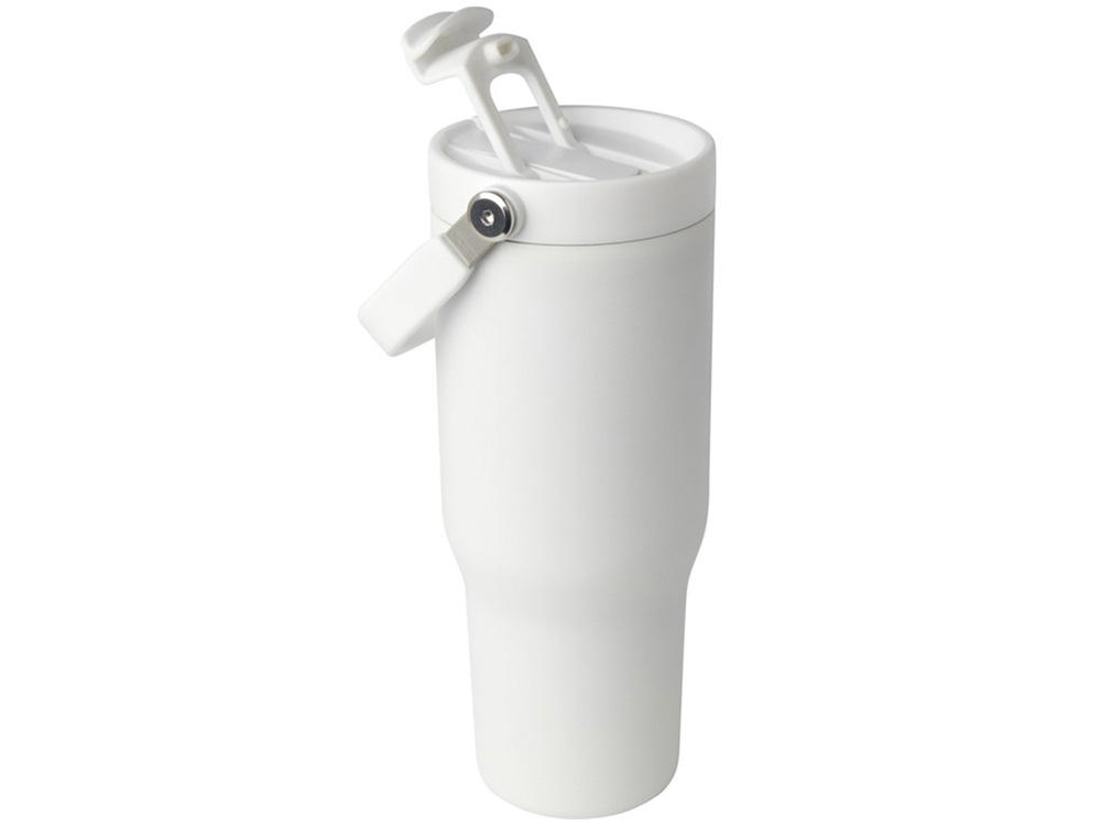 Термостакан Bronx объемом 900 мл из меди и переработанной нержавеющей стали, сертифицированной по стандарту RCS, с вакуумной изоляцией и крышкой с двойной функцией - Белый