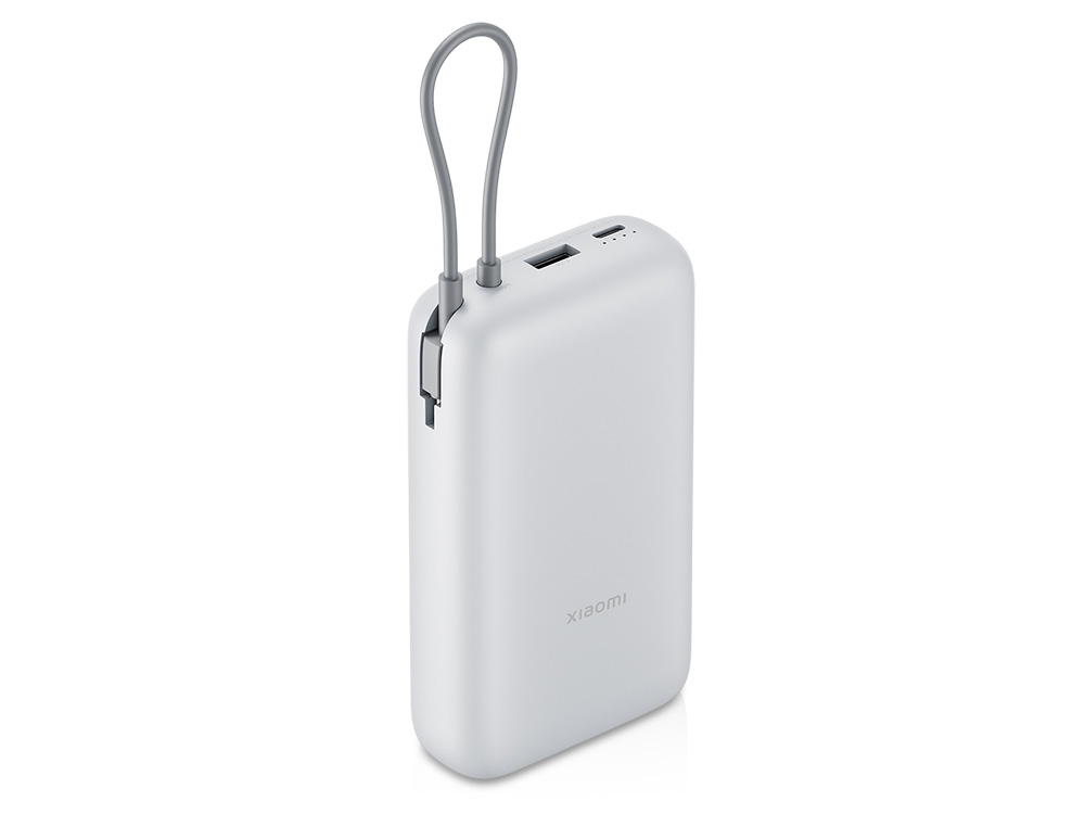 Внешний аккумулятор с встроенным кабелем Xiaomi Power Bank 20000mAh (Integrated Cable) GL Light Gray