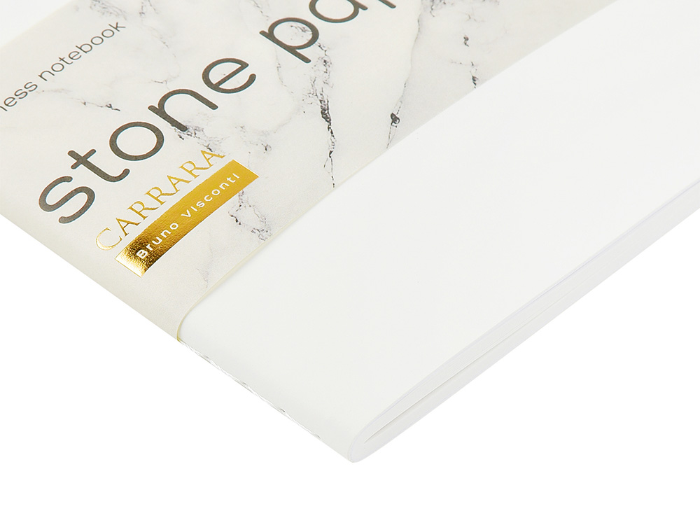 Тетрадь с каменной бумагой А5 Carrara 40 л., линейка, белый