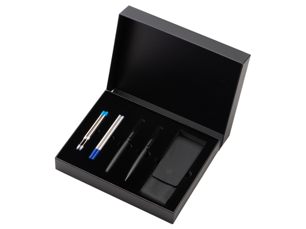 Подарочный набор ручек Dumas: ручка шариковая и роллер, 4 стержня (2 шариковых, 2 роллера), футляр